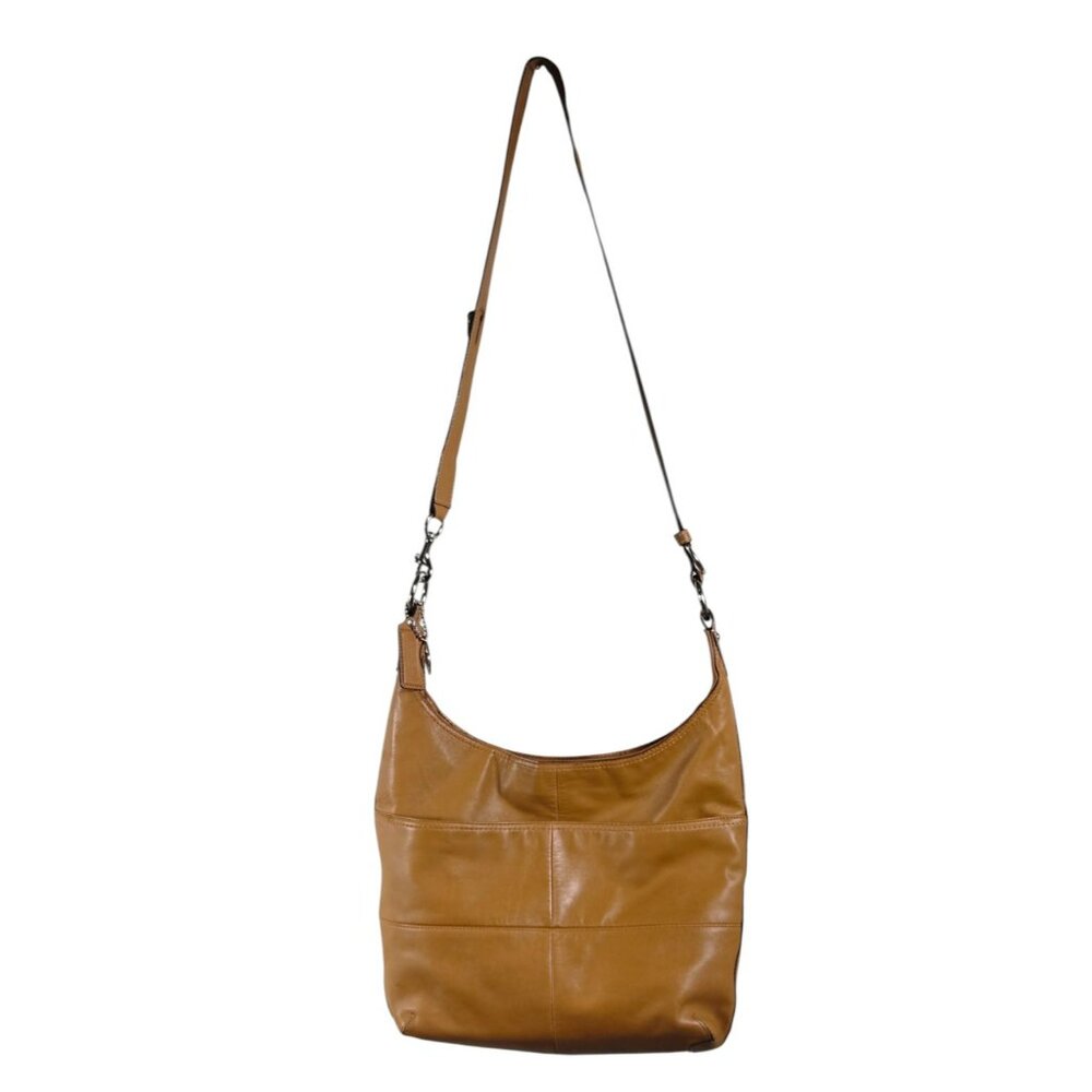 Coach Vintage Saddle Leather Pieced Shoulder Bag Caramel F17116